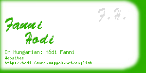 fanni hodi business card